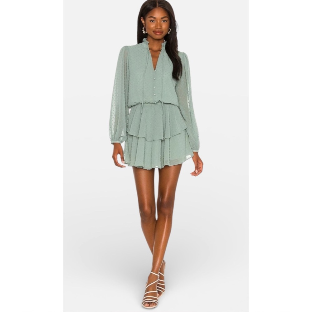 YUMI KIM | NWT $228 Love Always Dress in Swiss Dot Meadow Green, Size Medium